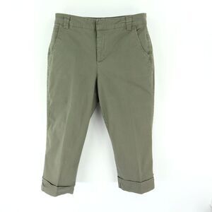 Gloria Vanderbilt Capri Pants The Perfect Fit Womens Sz 10 Green Cuffed Mid Rise
